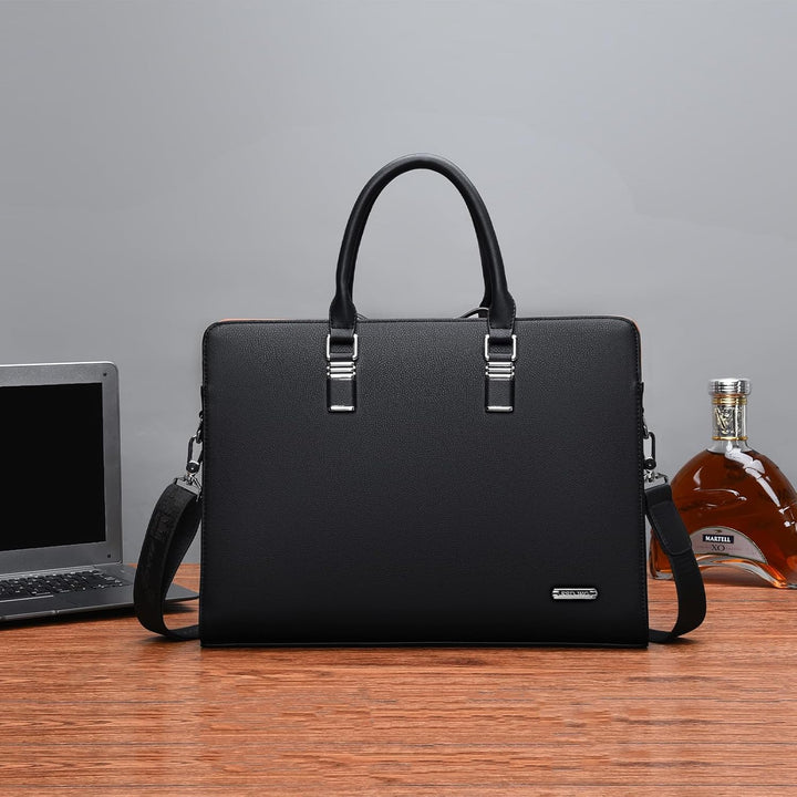 Professional men's leather messenger bag, perfect for commuters and travel