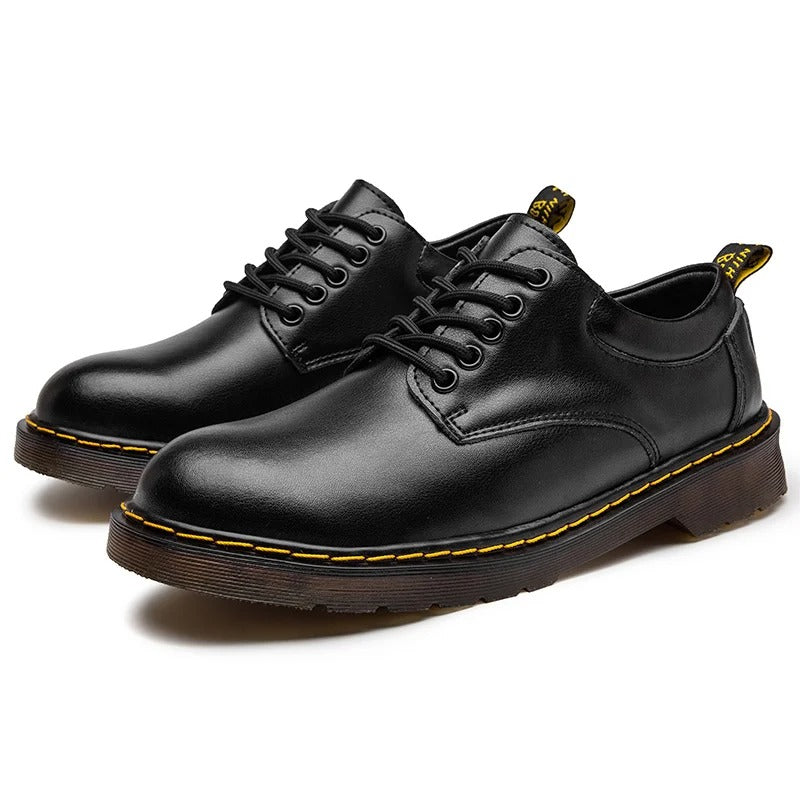 Trendy men's urban leather casual shoes. Comfortable, low-cut design for everyday fashion.