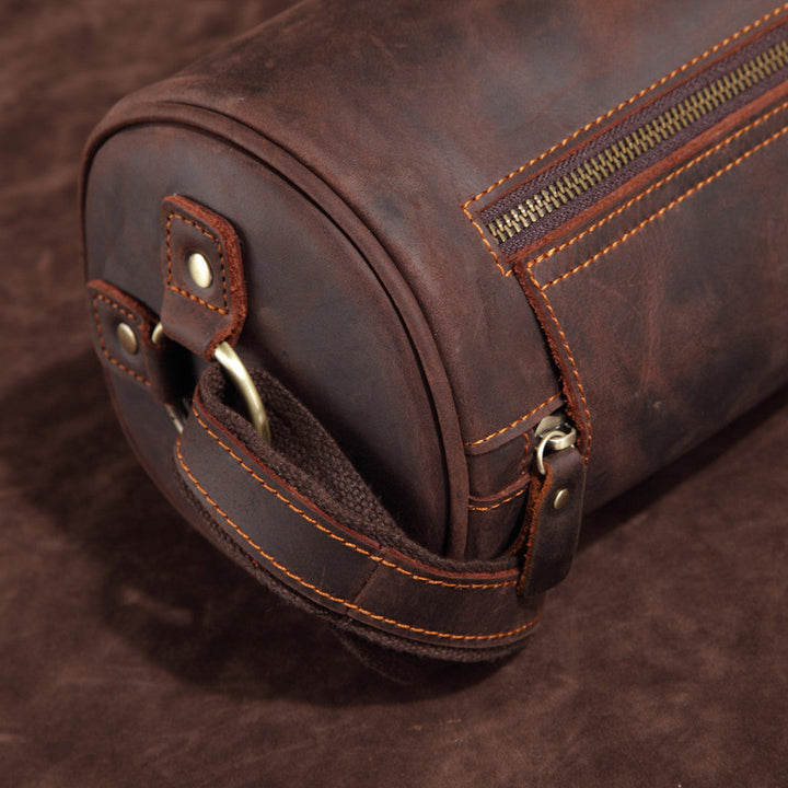 Genuine leather travel messenger bag for men, durable & stylish companion for any journey.