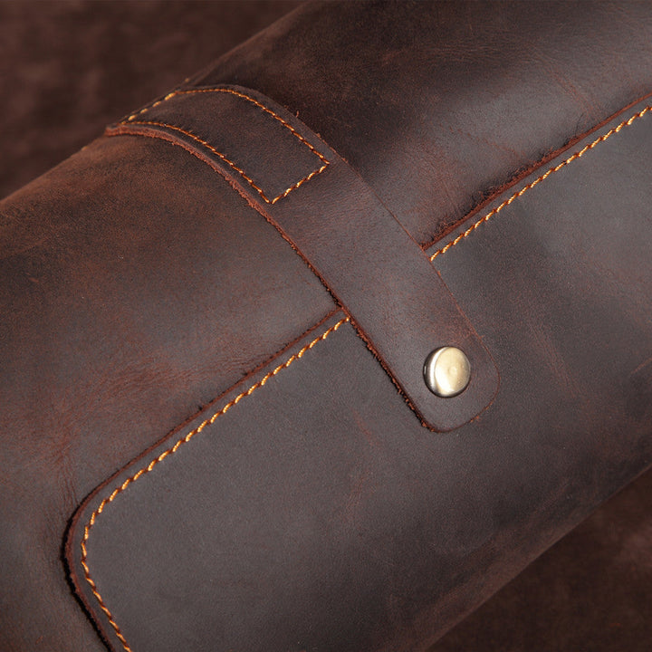 Classic men's genuine leather messenger bag, versatile & timeless for a sophisticated look.