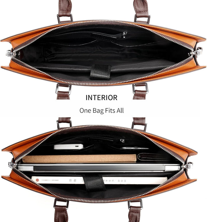 Authentic men's genuine leather professional briefcase, a reliable business & laptop work bag.