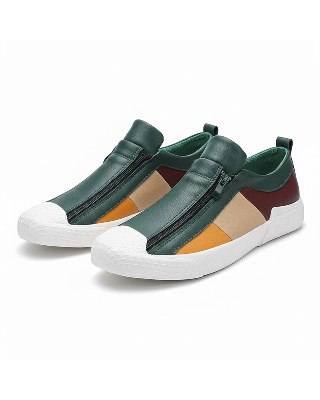 Men's genuine leather slip-on sneakers for comfort & style. Perfect casual footwear for street style outfits.