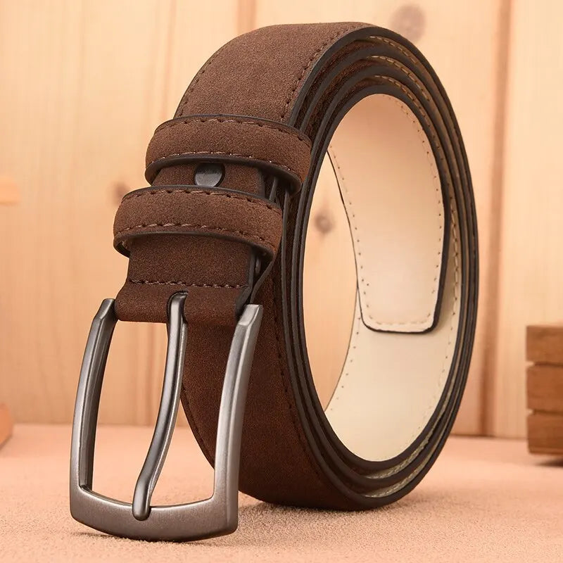 Premium brown suede men's belt, durable and stylish. A versatile men's accessory for any outfit.