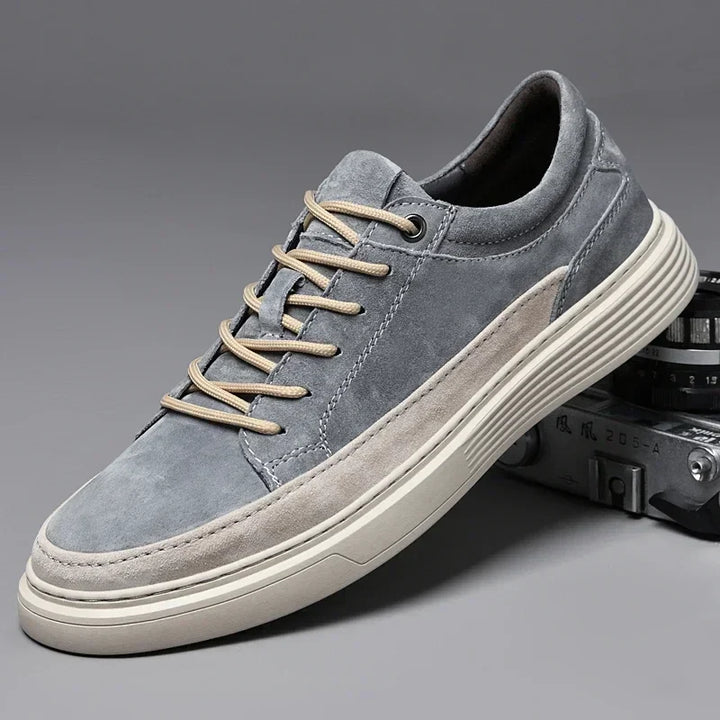 Comfortable men's leather suede sneakers, perfect for daily wear & casual fashion.