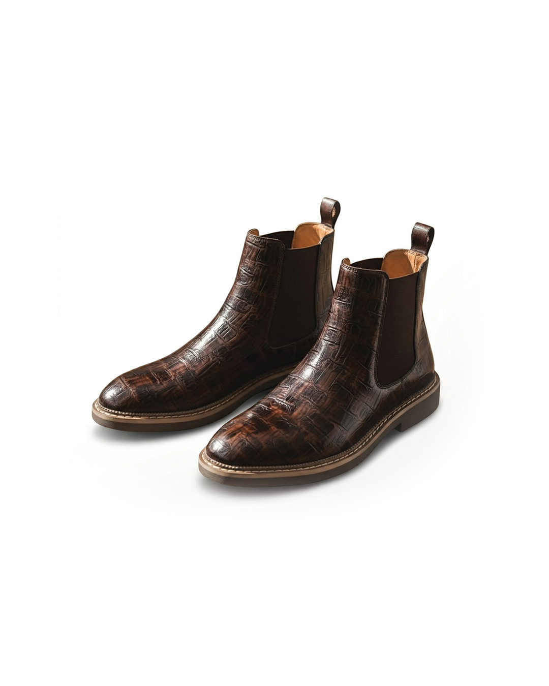 Men's Grayson black leather Chelsea boots. Stylish slip-on dress boots for sophisticated casual wear.