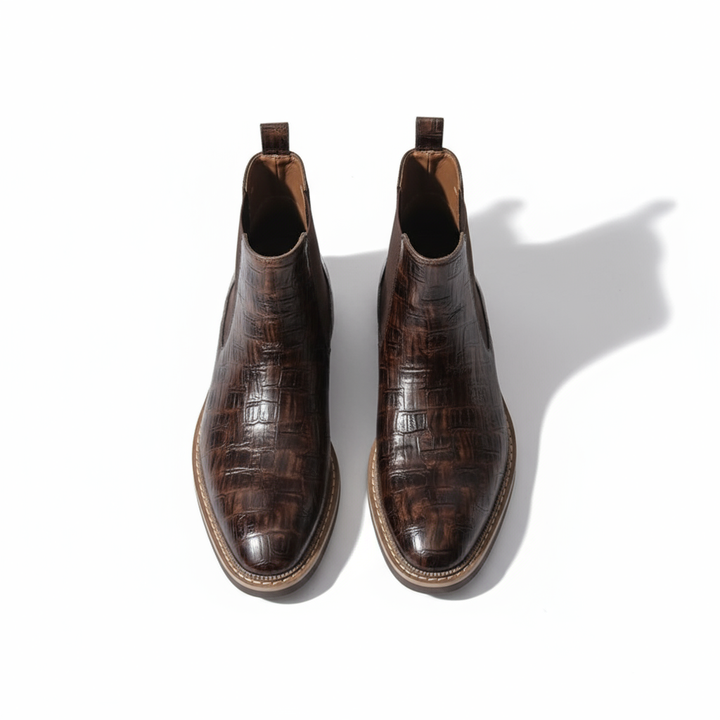 Durable men's Grayson leather Chelsea boots. Comfortable slip-on design, perfect for daily wear and formal occasions.
