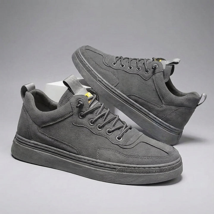 Stylish men's black orthopedic athletic sneakers, Elliot, ergonomic design for walking