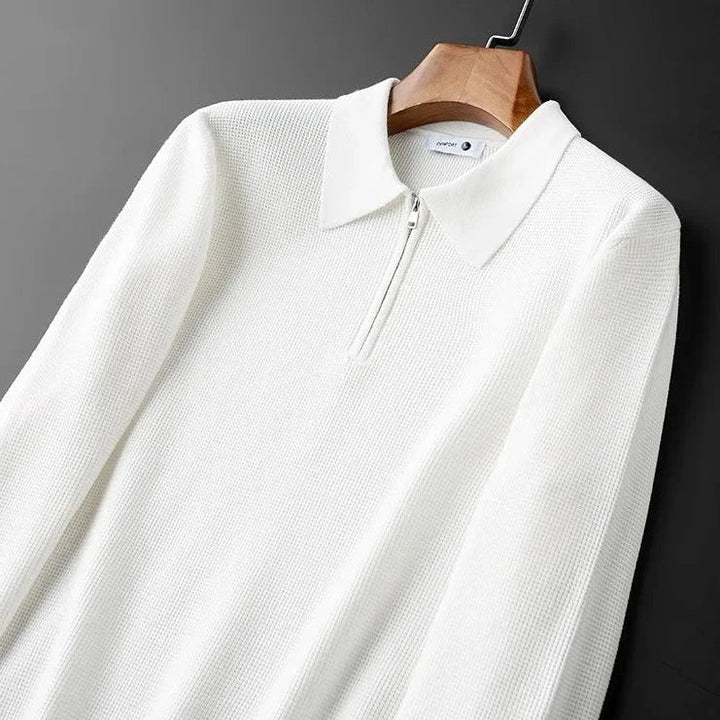 Comfortable men's Hampton quarter-zip long sleeve shirt, a classic everyday apparel.
