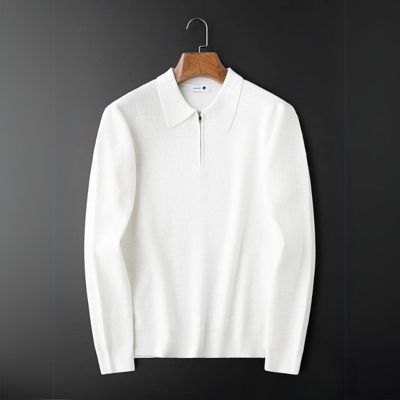 Men's Hampton quarter-zip, long sleeve textured top. A classic, tailored & comfortable shirt for men.