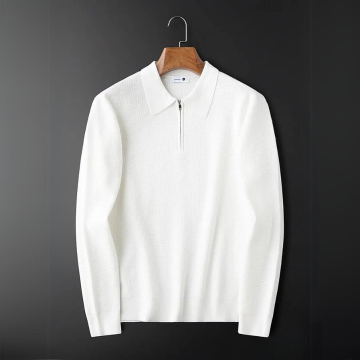 Men's Hampton quarter-zip, long sleeve textured top. A classic, tailored & comfortable shirt for men.