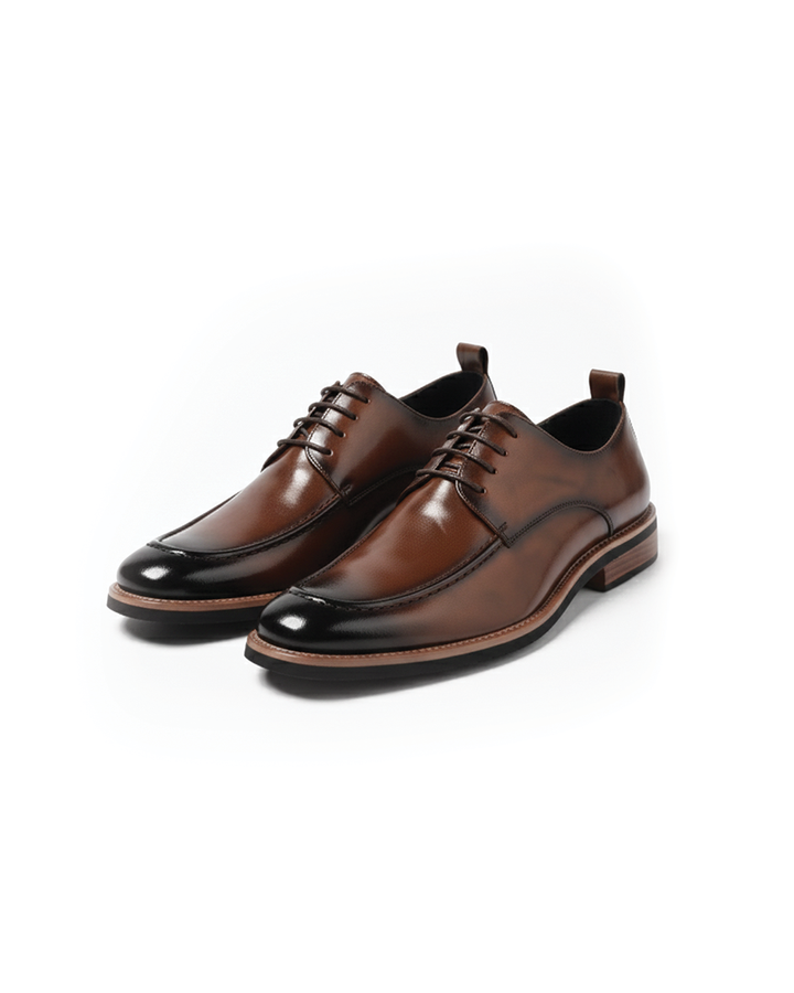 Men's hand-burnished leather Oxford dress shoes for a polished, professional look.