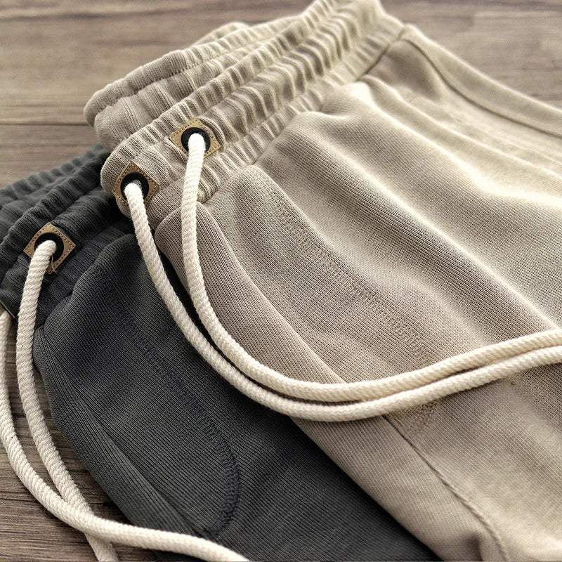 Khaki Men's Harlan drawstring shorts, perfect activewear for gym, sports, or everyday comfort.