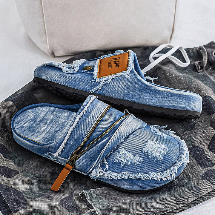 Comfortable Men's Harlow slip-on mules, perfect for casual urban streetwear and unique men's footwear style.