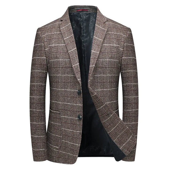 Classic men's Harrington blazer in camel, offering a versatile and sophisticated style for men's fashion.