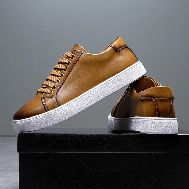 Polished men's Harrington sneakers, combining low-top style with all-day comfort for smart casual looks.