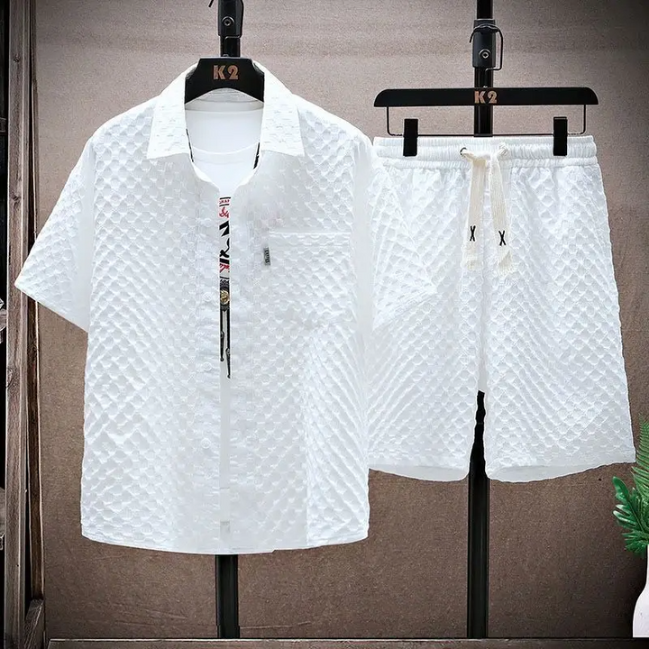 Men's Havana Summer Relaxed Two-Piece Set in light fabric, perfect for casual wear or vacation loungewear.