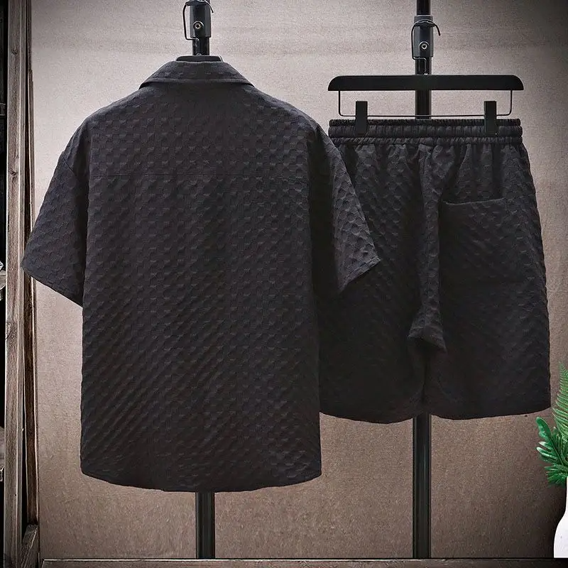 Man wearing a comfortable men's Havana relaxed two-piece summer set, ideal for lounging or casual activities.
