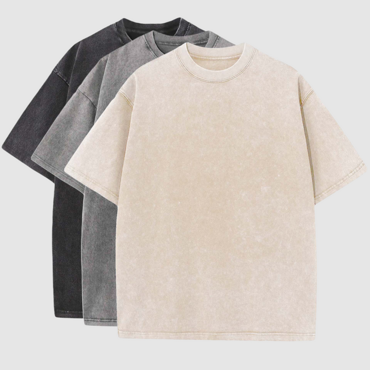 Men's heavyweight t-shirt 3-pack for ultimate comfort & casual style. Loose fit, breathable everyday basics.