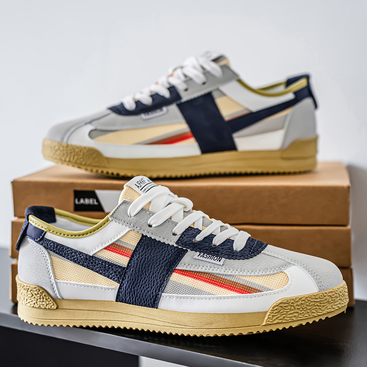 Hensen men's retro '80s track style sneakers, perfect for athletic casual and streetwear.