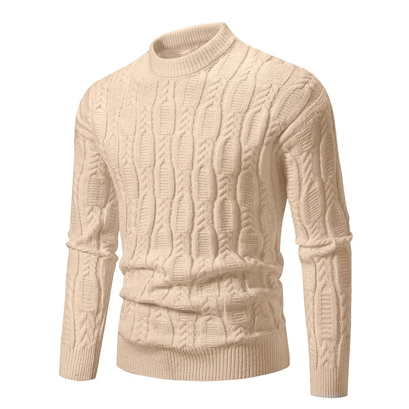 Cozy men's cable knit sweater with intricate heritage design, perfect for winter fashion & warmth.