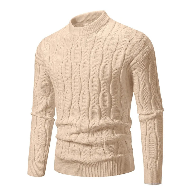 Cozy men's cable knit sweater with intricate heritage design, perfect for winter fashion & warmth.