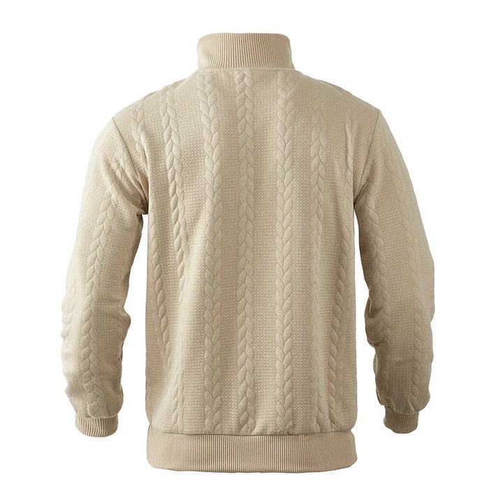 Comfortable men's half-zip pullover, an ideal layering piece for heritage style and everyday comfort.