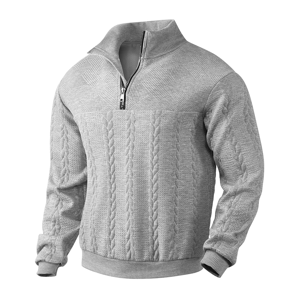 Classic men's half-zip pullover in heritage style, offering comfortable wear for smart casual fashion.
