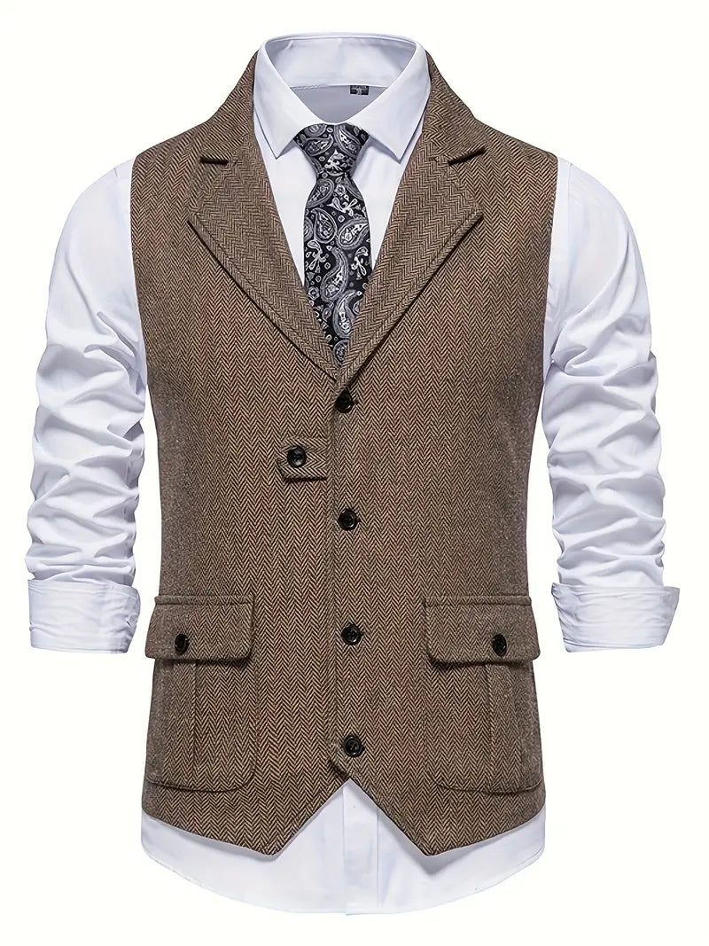 Men's Herringbone Blazer in refined style, perfect for business and formal events.
