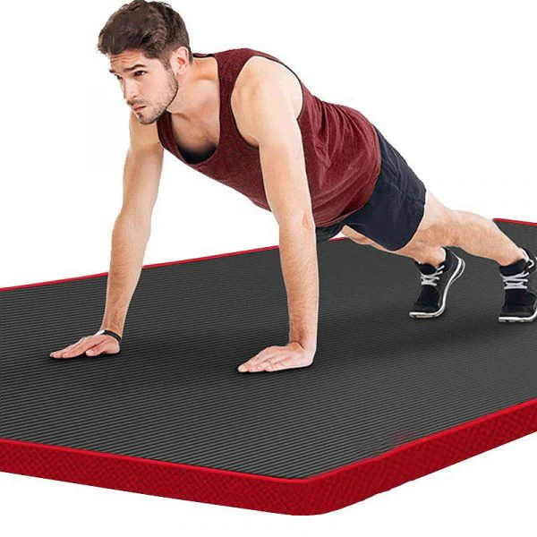 Men's high-density non-slip fitness mat for gym workouts, yoga & pilates. Durable exercise equipment for home.