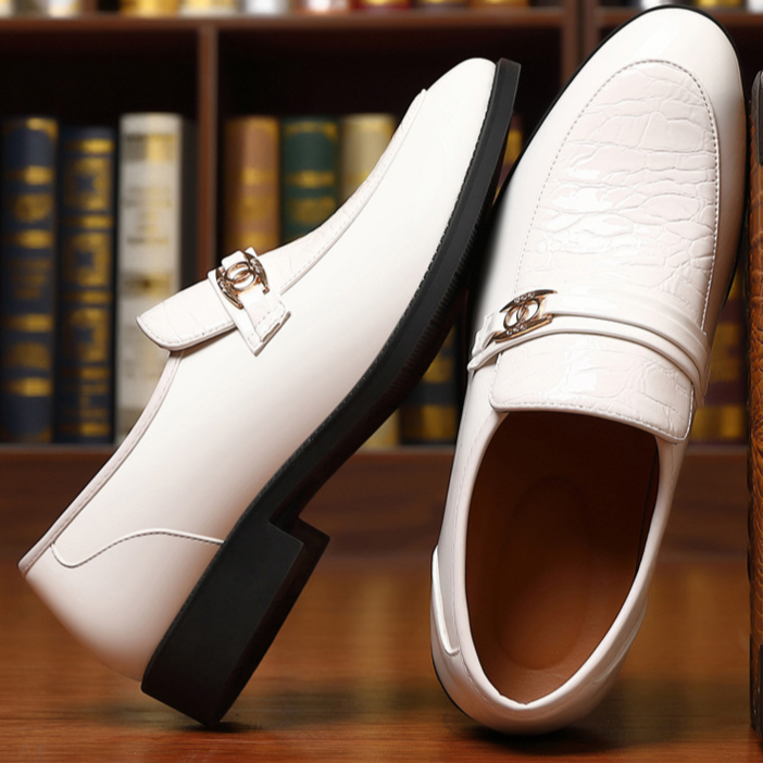 Premium men's high-shine slip-on loafers, offering a luxury look for any formal or smart casual occasion.