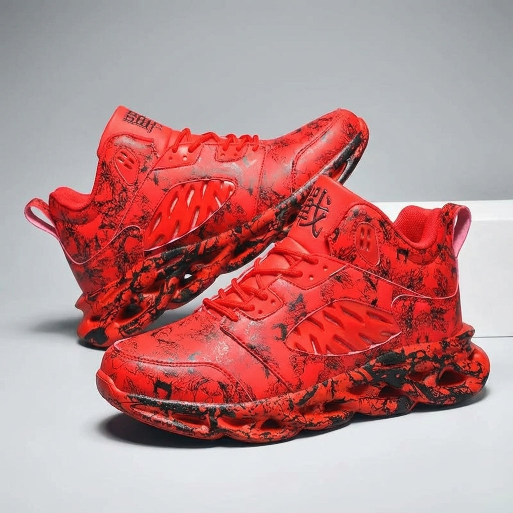 Side view of Franklin men's orthopedic high-top sneakers, highlighting the sole and ankle support.