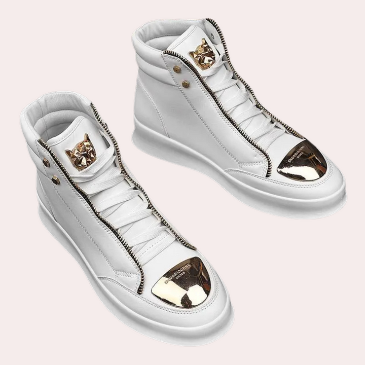 Comfortable men's high-top sneakers for daily wear. Casual footwear designed for urban style & versatile fashion.