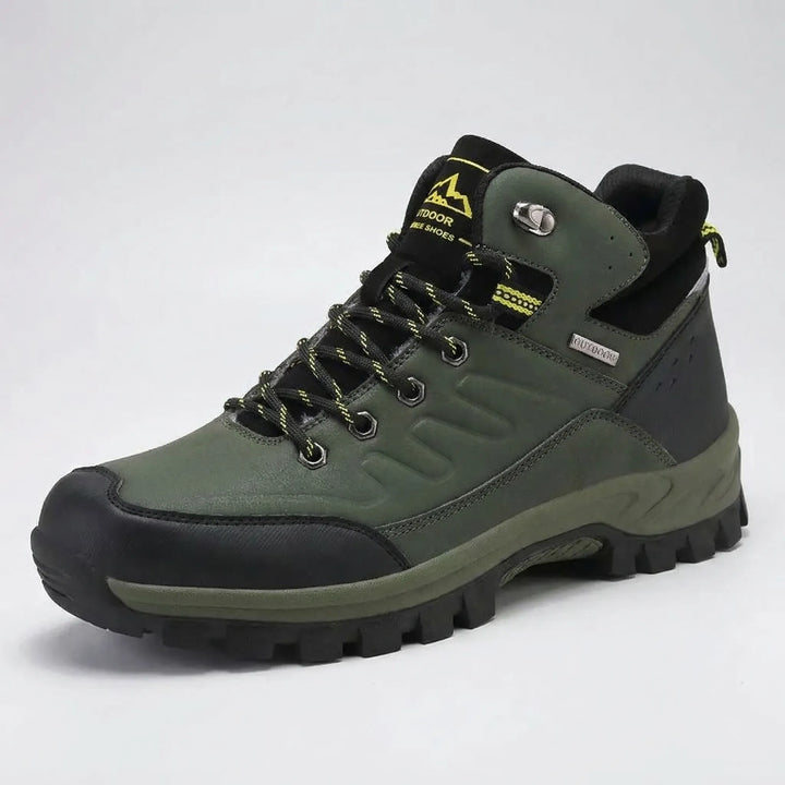 All-terrain men's high-top winter hiking boots, offering warmth & durable support for rugged trails.