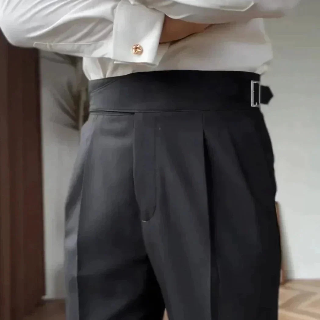 High waist Gurkha trousers for men, offering a sophisticated and timeless classic fit.