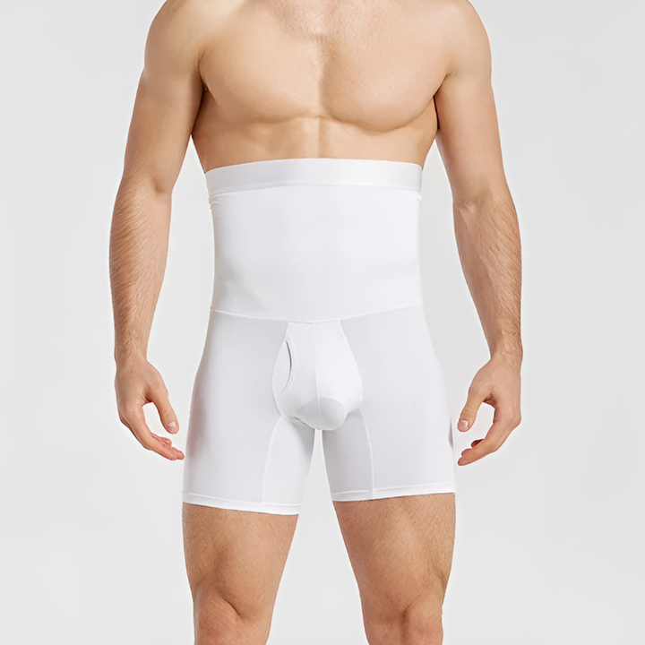 Activewear men's high-waisted compression shorts, designed for fitness, sports, and workout comfort.