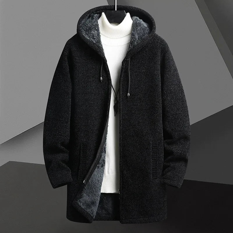 Modern men's urban hooded coat, versatile & casual fall outerwear for a stylish look.