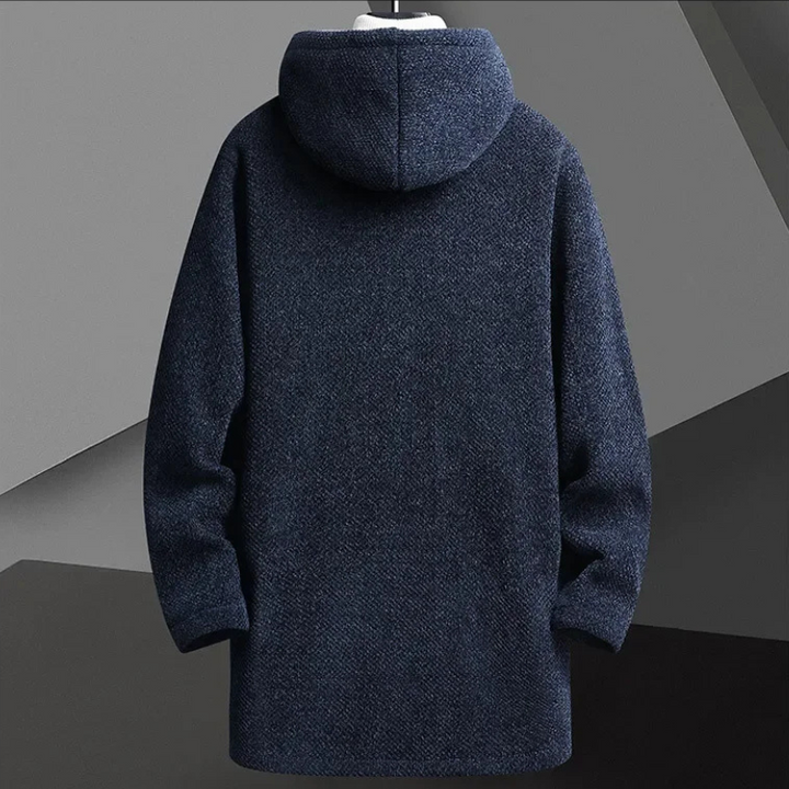 Men's casual urban hooded jacket, comfortable fall & winter overcoat with modern style.