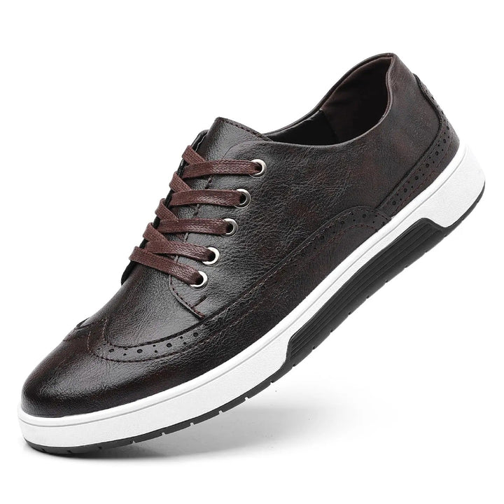 Modern men's smart casual brogue sneakers, perfect for a polished yet relaxed look.