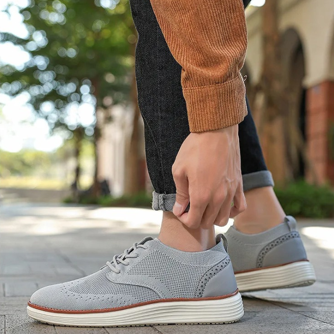 Breathable men's hybrid shoes, designed for style and comfort in any setting.