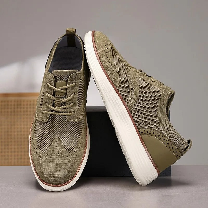 Breathable men's hybrid shoes, combining formal elegance with casual comfort.