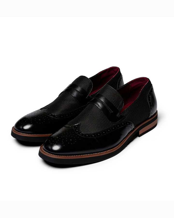 Men's hybrid loafers: stylish black slip-on shoes for modern comfort & dress casual wear.