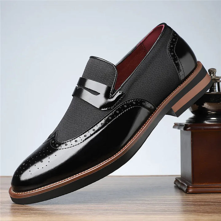 Navy slip-on men's hybrid loafers, modern footwear with a comfortable fit & stylish appeal.