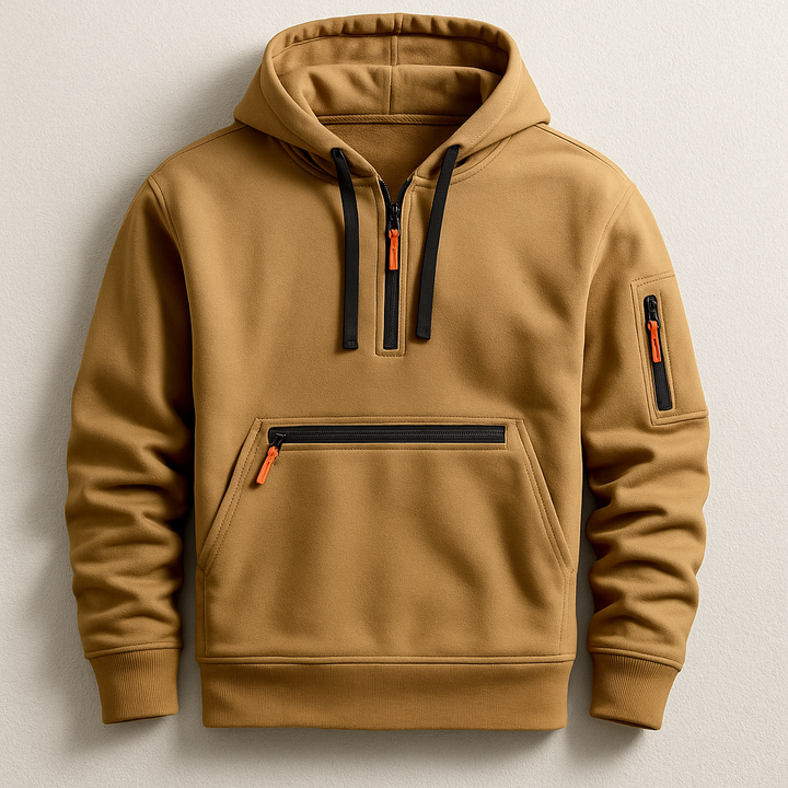 Men's Hype Tech Hoodie in a modern style, offering everyday comfort & versatile utility for casual wear.
