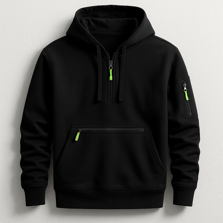 Men's Hype Tech Hoodie combining activewear utility, casual comfort, and a modern everyday style.