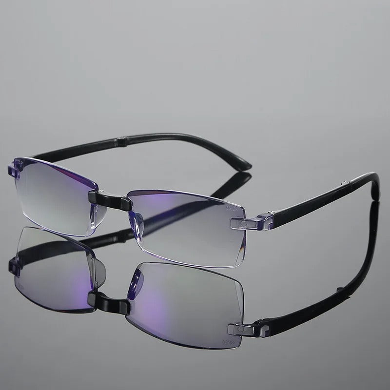 Men's multifocal reading glasses, perfect vision aid for close tasks. Indestructible & anti-blue light.