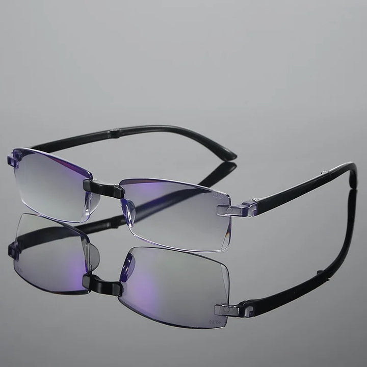 Men's multifocal reading glasses, perfect vision aid for close tasks. Indestructible & anti-blue light.