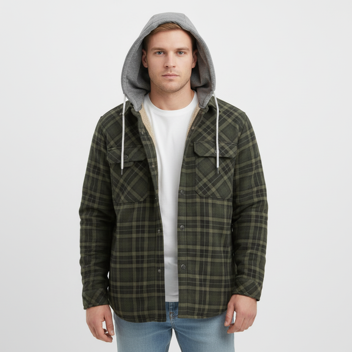 Marco men's multi-color checkered insulated outdoor jacket, water repellent & warm casual wear