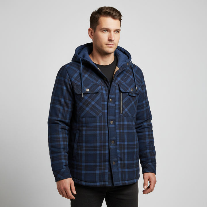 Marco men's insulated outdoor jacket, checkered design, a versatile and warm piece for fall