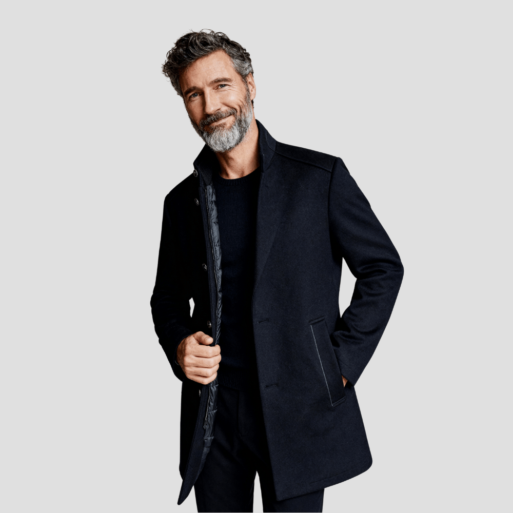 Men's versatile insulated stand collar coat, perfect for both casual outings and occasions.