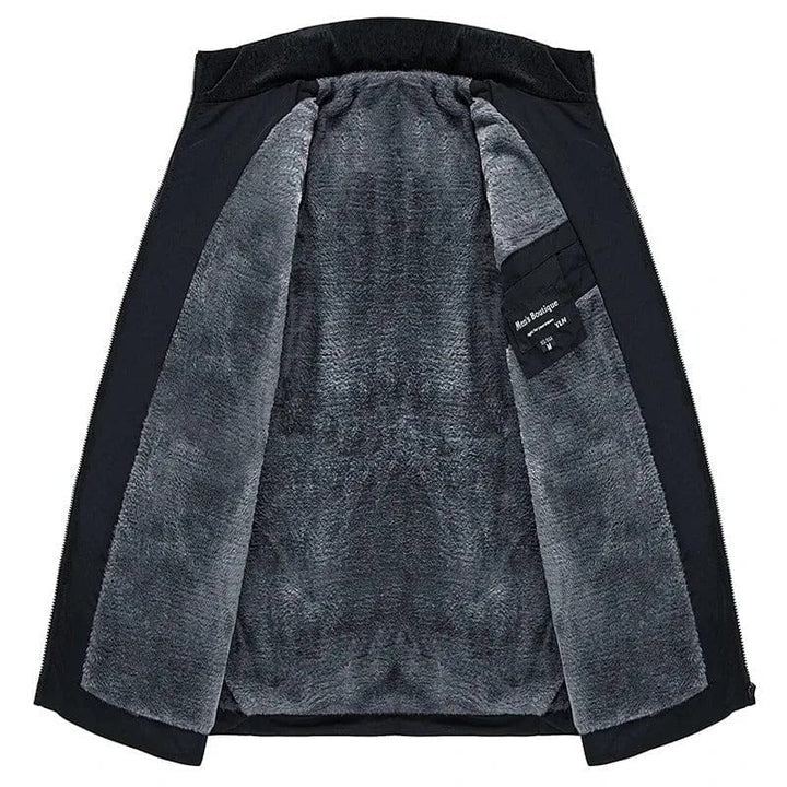 Stylish men's insulated tech jacket, a warm quilted outerwear designed for cold weather, winter and casual fashion.